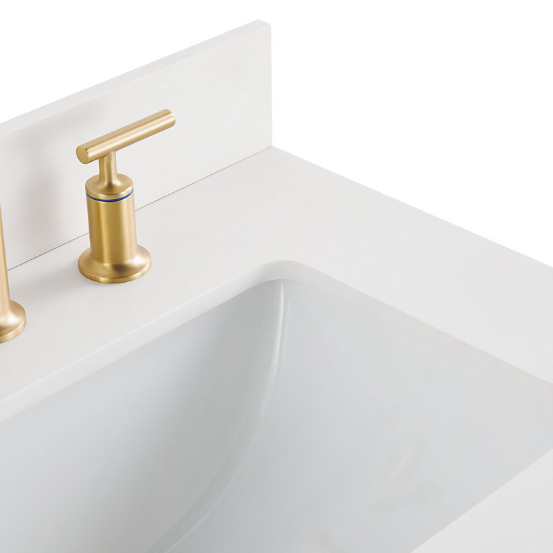 Iconic 24" Freestanding Standard Single Bathroom Vanity with Top, Navy, Gold