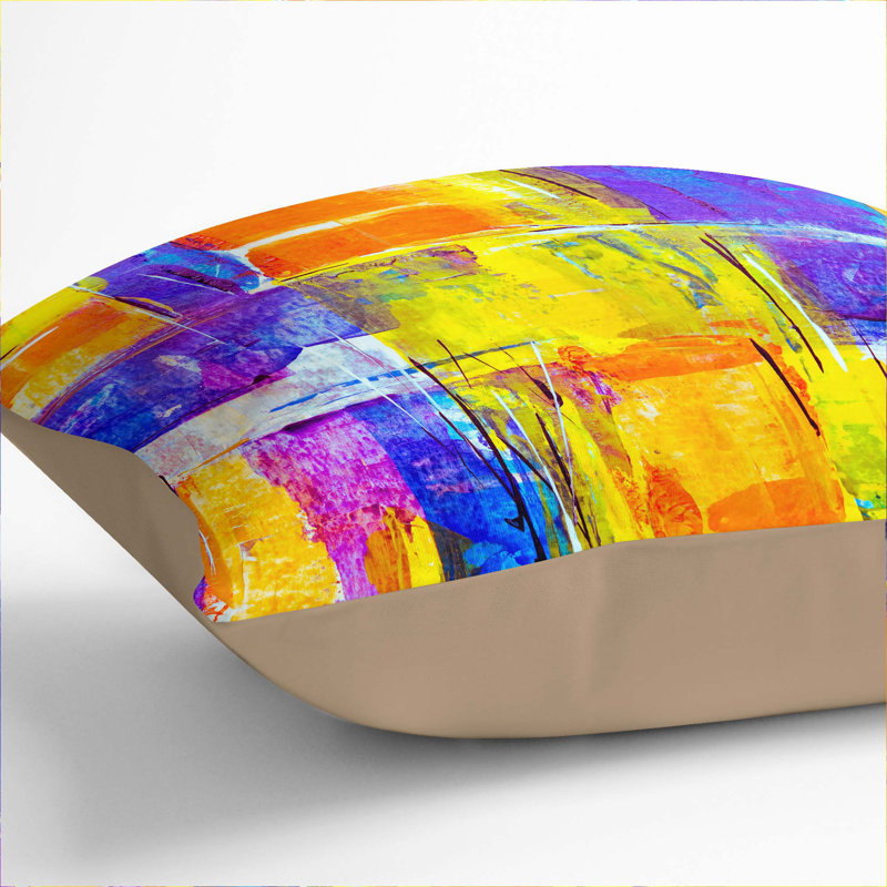 Abstract Square Throw Cushion, 40 x 40 cm, Stone