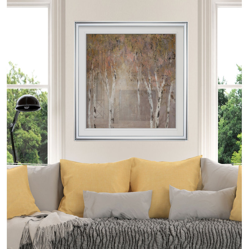 « sunlit bouleau i », reproduction d’impression encadrée, H 17,5 po x l 17,5 po x P 1,5 po, Cadre argenté