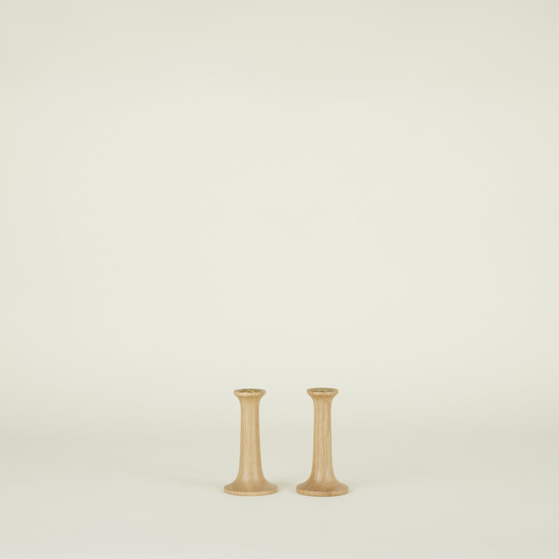 Simple Candle Holder - Small, 5.5" H x 3.5" W x 3.5" D, Oak