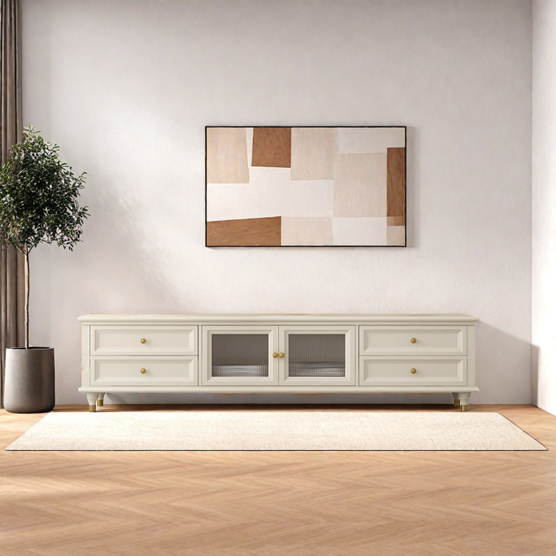Solid TV cabinet smooth ecological wood finish, 70.87"