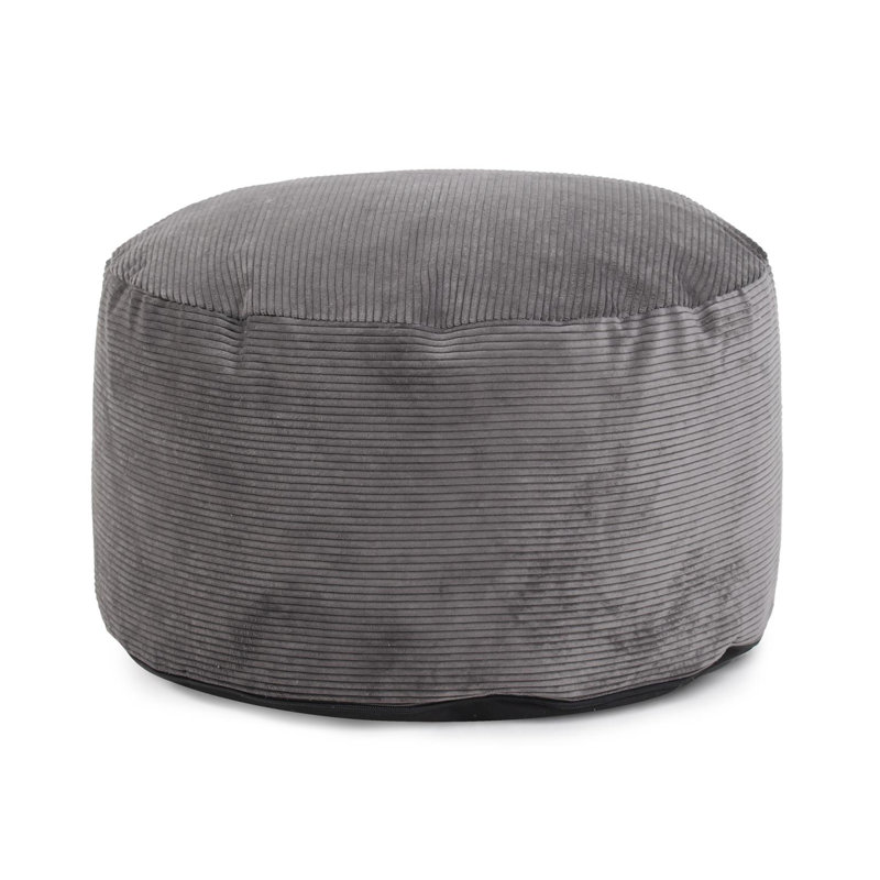 Geffrard Short Pouf Pana Natural, Gray Polyester