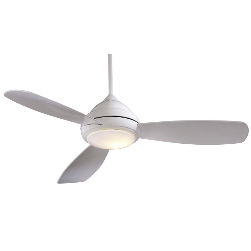 52" Concept I 3 - Blade Propeller Ceiling Fan with Remote Control and Light Kit Included, White