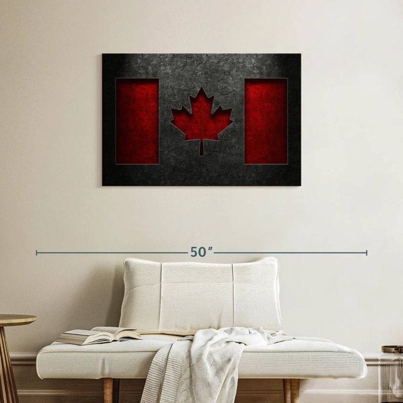 Texture de pierre du drapeau canadien Borges, H 24 po x l 36 po