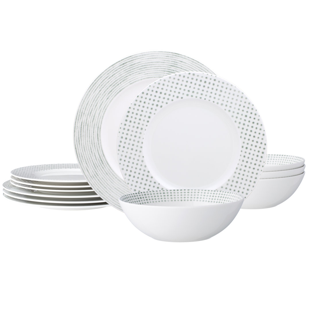 Noritake Hammock 12-Piece Dinnerware Set  - Rim, Service for 4 Noritake 