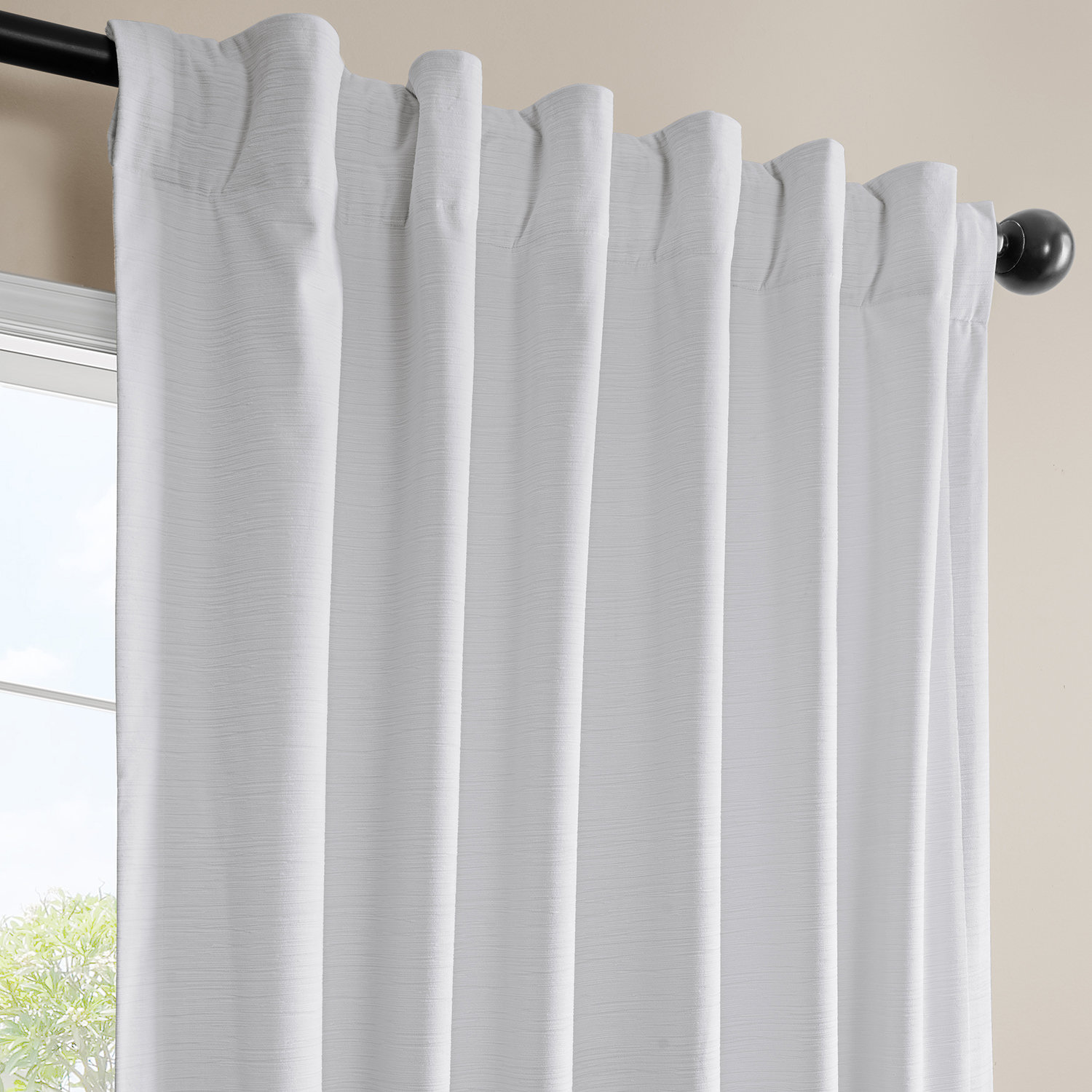 Hartley Ravello Burnout Velvet Curtain, White, 50" W x 96" L