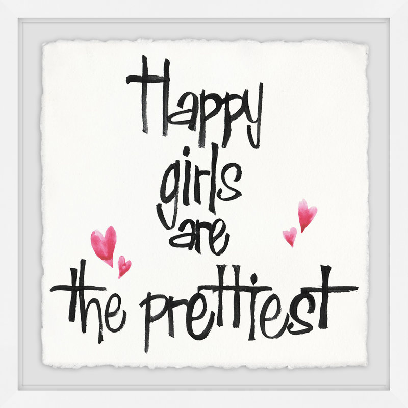 « Happy Girls is the Prettoo », art encadré, H 32 po x l 32 po x P 1,5 po