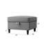 Repose-pieds de 23 po x 25 po en tissu gris avec capacité de charge de 660 lb-812700227