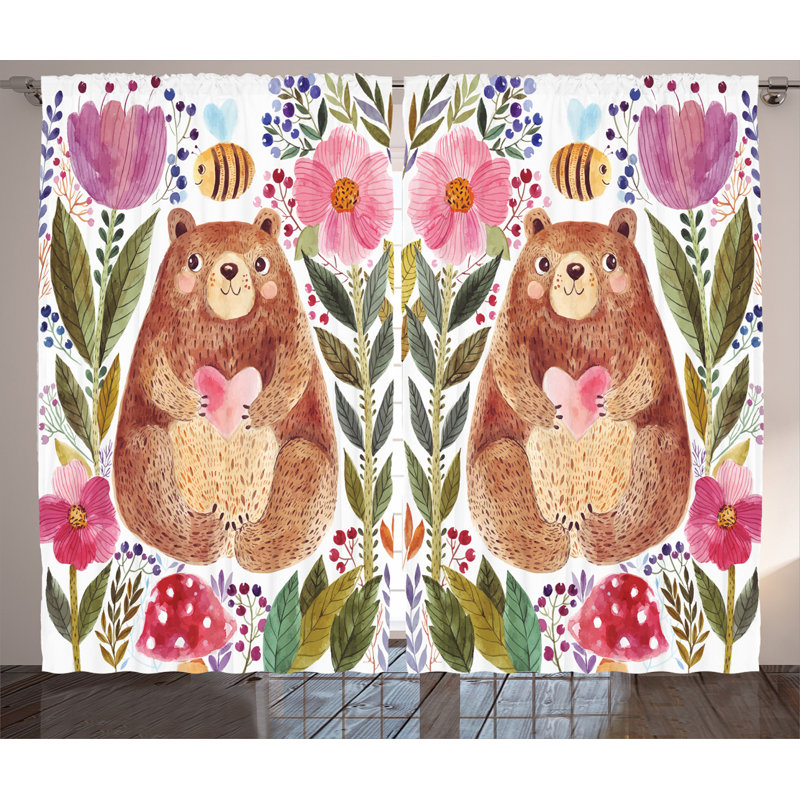 2 Piece Semi Sheer Curtain Set, 280 W x 175 D cm