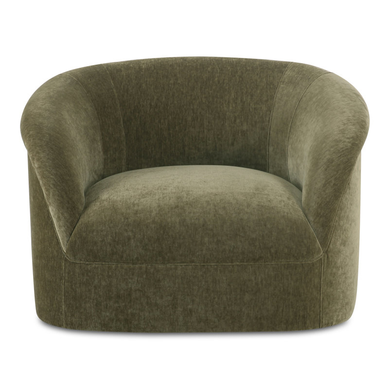 Upholstered Armchair, Dark Green Performance Chenille