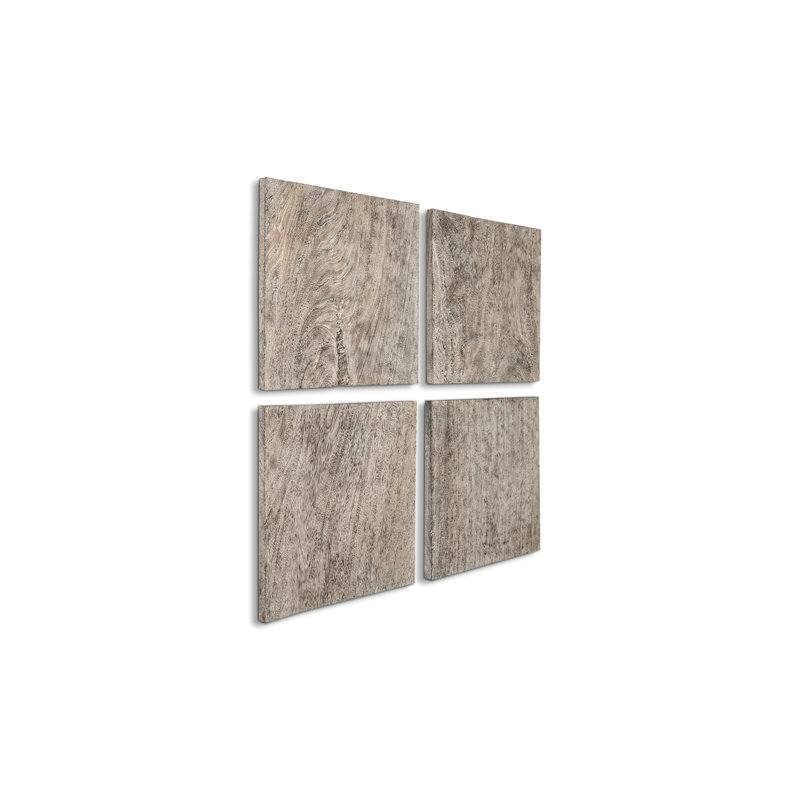 4 Piece Wood Wall Décor Set in Grey