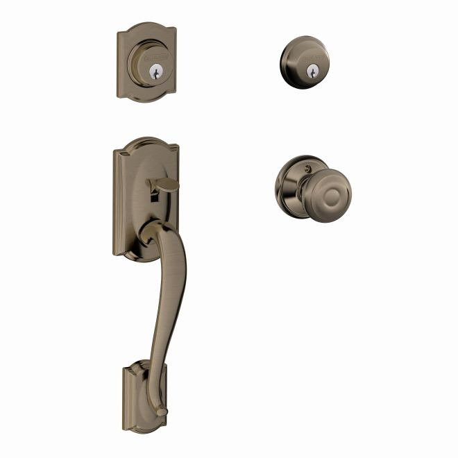 Georgian Handleset with Double Cylinder Deadbolt and Callington Door and Rosette