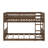 Twin Over Twin Floor Bunk Bed With Panelled Headboard And Footboard-1346498003
