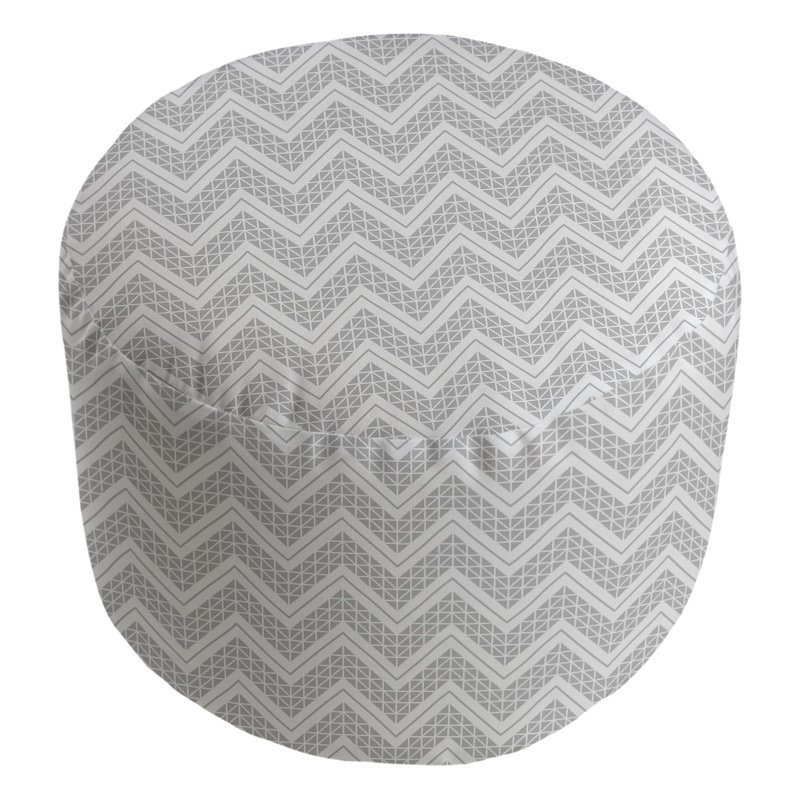 Upholstered Pouf, Light Gray