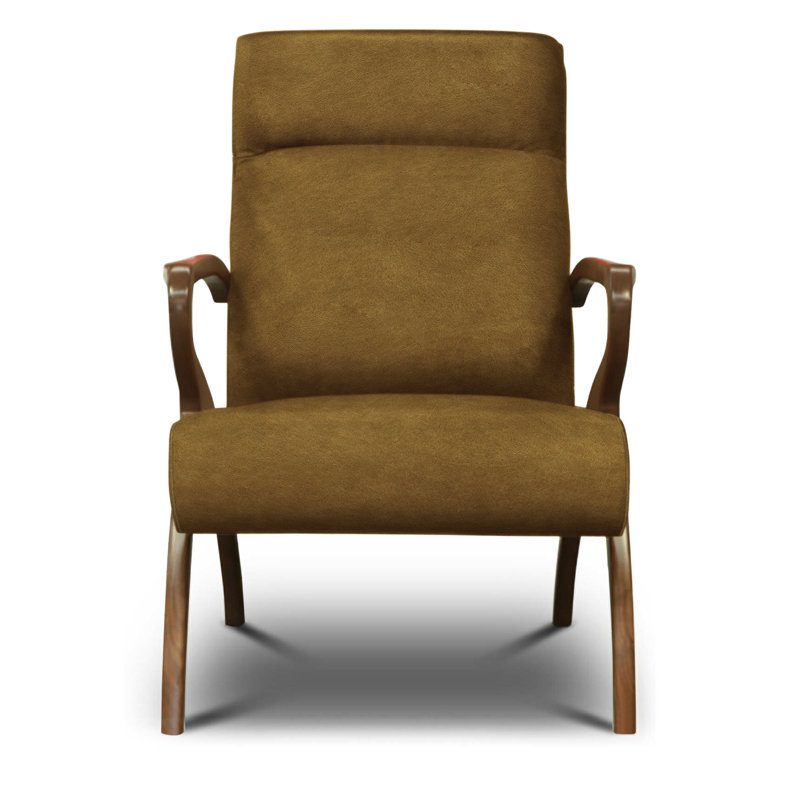 Adele Leather Armchair, Rum Verdecca Genuine Leather, Espresso