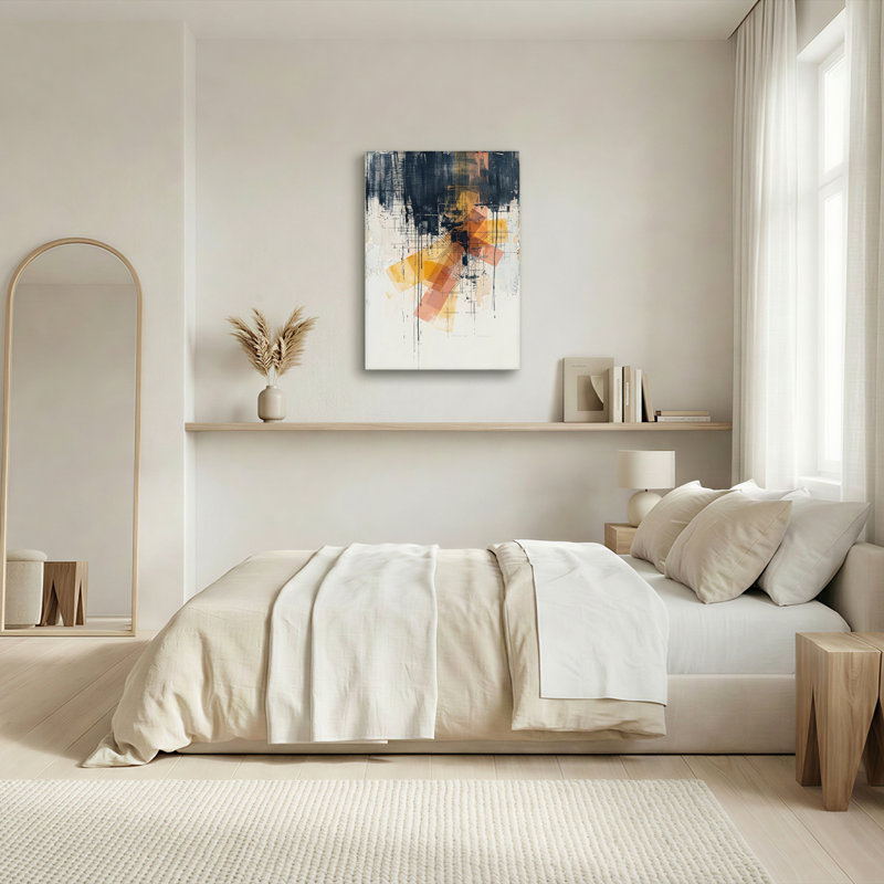 Ensemble d'une toile murale géométrique abstraite, H 48 po x l 32 po, Toile tendue