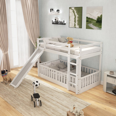 Twin Over Twin Bunk Bed With Slide And Ladder