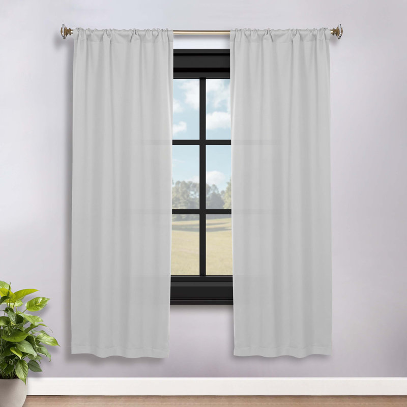 Paire de rideaux obscurcissant avec passe-tringle Moriah Millendon, Blanc, L 36 po x L 72 po