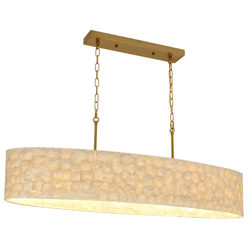 5 - Light Chandelier, 20 cm H × 116 cm W × 37 cm D, Brass