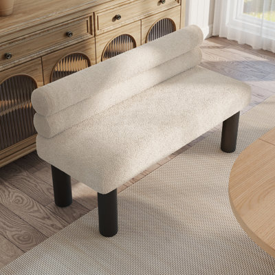 Banc de salle à manger rembourré, pied en bois d'hévéa pour l'extrémité du lit, entrée, repose-pieds pour la salle à manger, la chambre à coucher, le salon