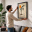 Leaping Dolphin Japandi - Framed Print-513138398-513138395