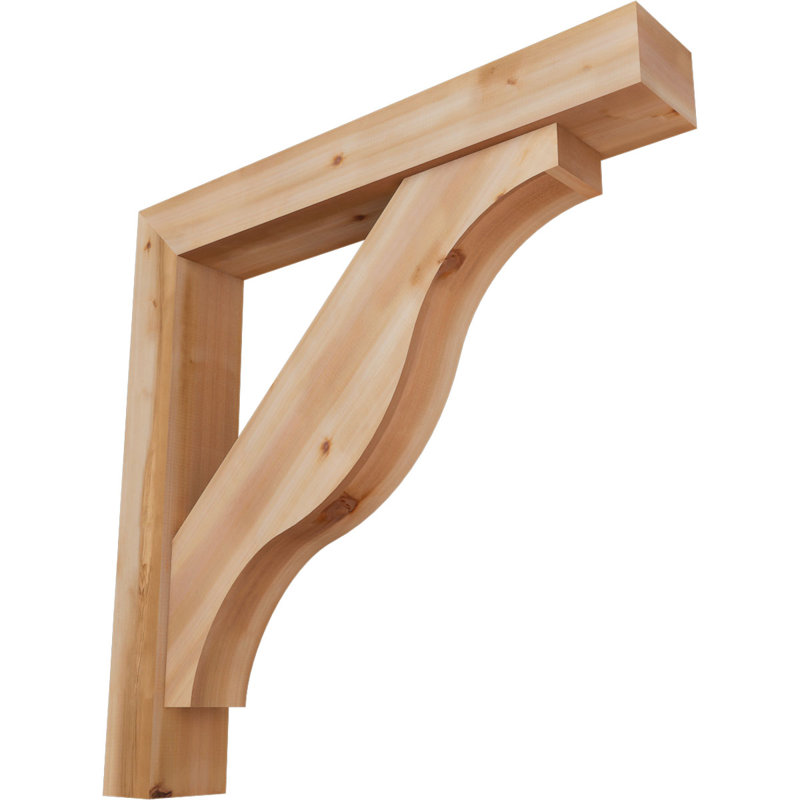 Support Funston Block avec support décalé, 48 X 48, Cèdre rouge occidental de l 7 1/2 po (lisse)