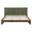 Cadre de lit très grand lit en bois de pin de qualité supérieure avec tête de lit - Mid-Century moderne, couleur noyer et vert-1020049584-1020049597