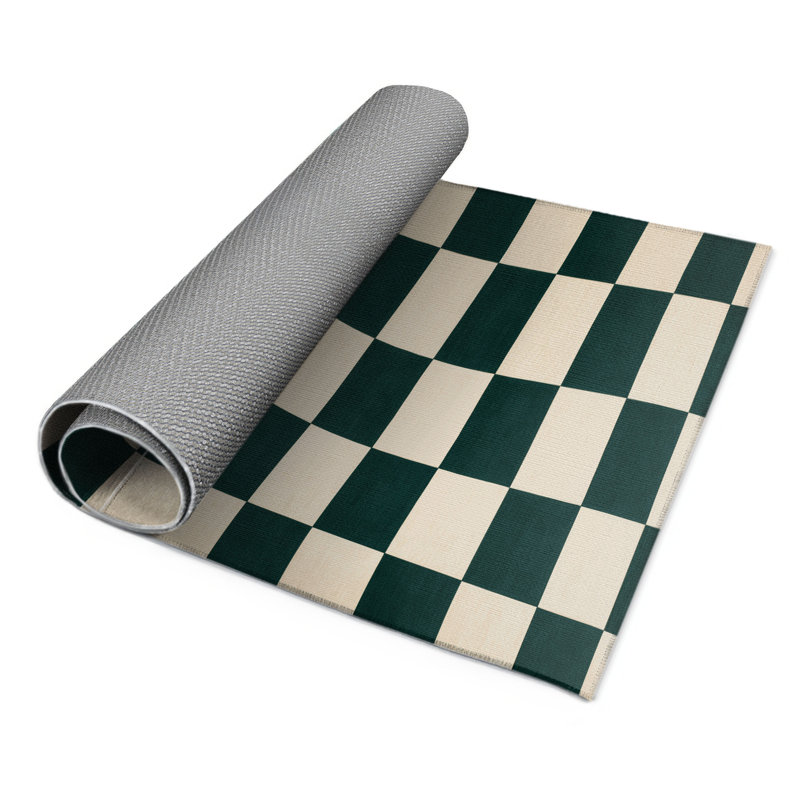 Tapis d'intérieur et d'extérieur à carreaux beige, Rectangulaire 2 pi x 3 pi