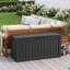 Boîte de rangement extérieure 90 gallons avec siège, boîte de rangement en résine imperméable et verrouillable-135894149