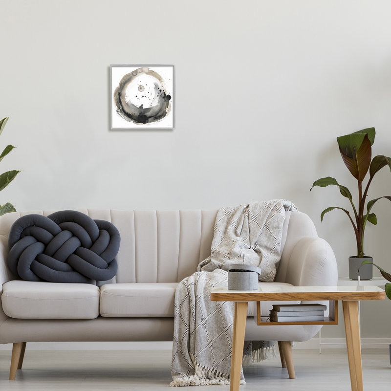 Art contemporain, giclée circulaire encadrée par Stella Chang, H 12 po x l 12 po x P 1,5 po, Estampe numérique Farmhouse
