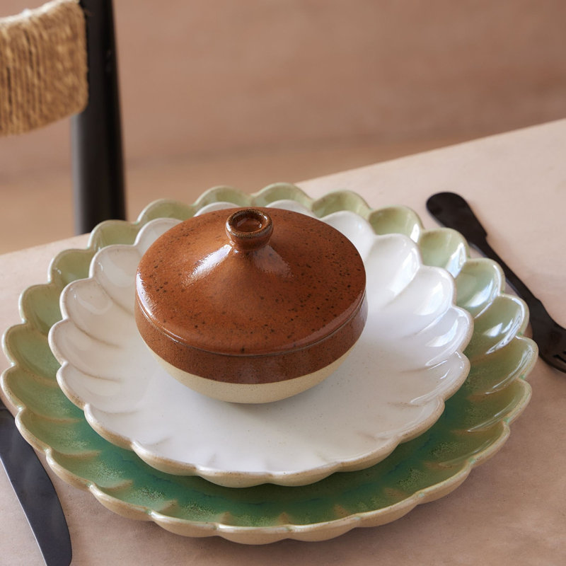 Marrakesh Stoneware Salad/Dessert Plate, Sable White
