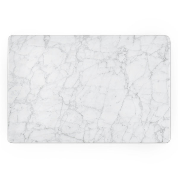 Home Basics 12 x 16 Marble Cutting Board, White, TABLETOP