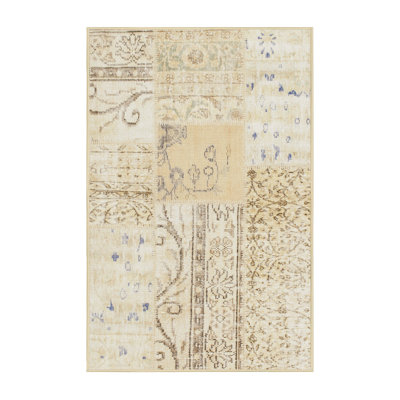 Tapis oriental multicolore tissé à la machine Oriental