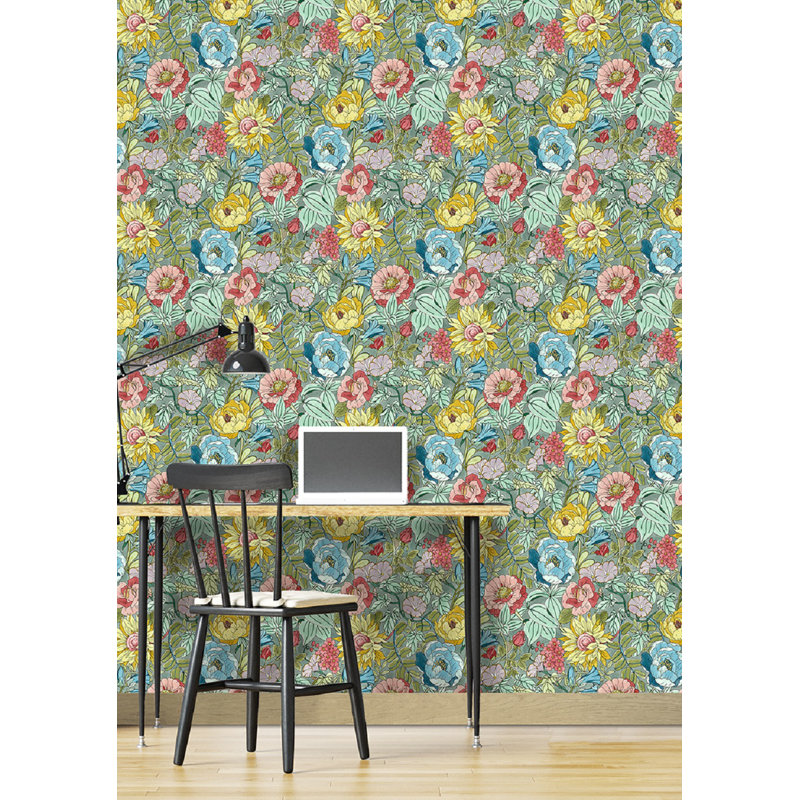 Halie 10m x 68cm Matte Wallpaper Roll, Blue