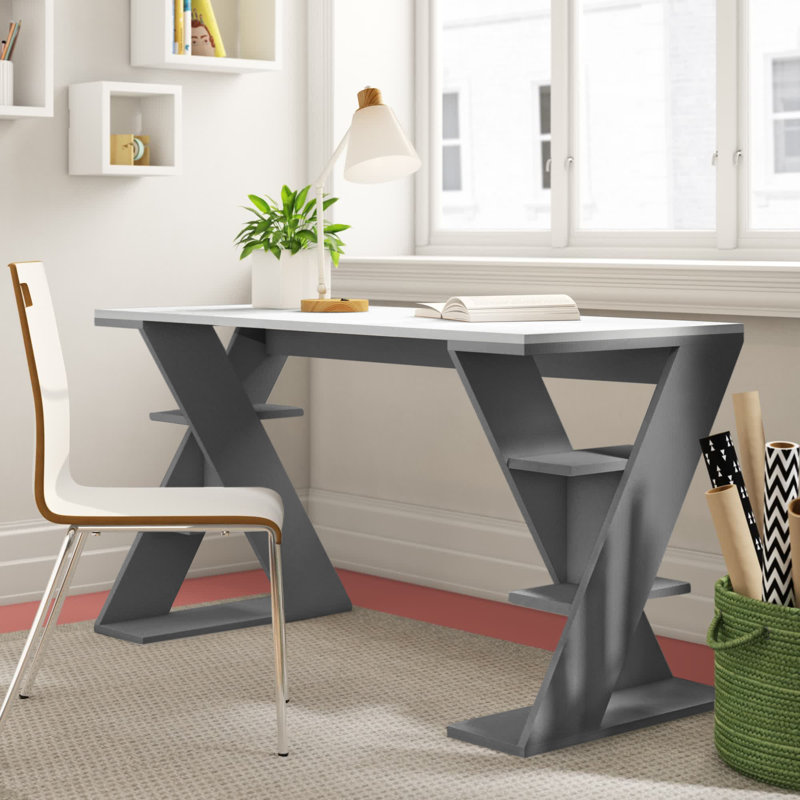 Roma Writing Desk, White/Anthracite