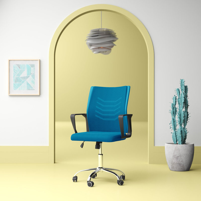 Fauteuil de conférence en filet Accrington, Aigue-marine, Blanc