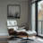 Real Leather Upholstered Accent Chair With Ottoman And Heavy-Duty Aluminum Base-865665741
