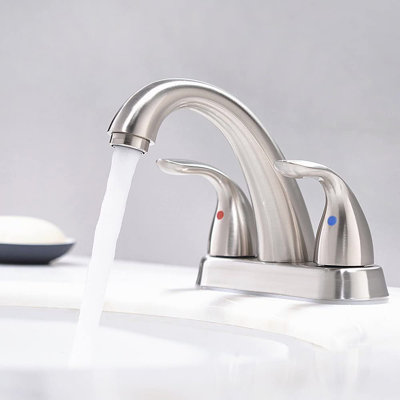 Centerset 2-handle Bathroom Faucet with Drain Assembly