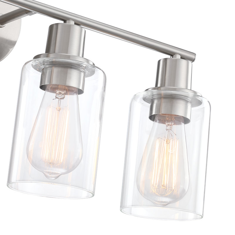 Éclairage pour meuble-lavabo Berume, Laiton vieilli, 4 lumières, Nickel brossé