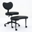 Chaise, chaise à pieds croisés avec roulettes, support lombaire de bureau, tabouret réglable, coussin de siège grande taille, design, Fidgety individuels, Comfort Support Plus: unité centrale noire, version améliorée, design pour