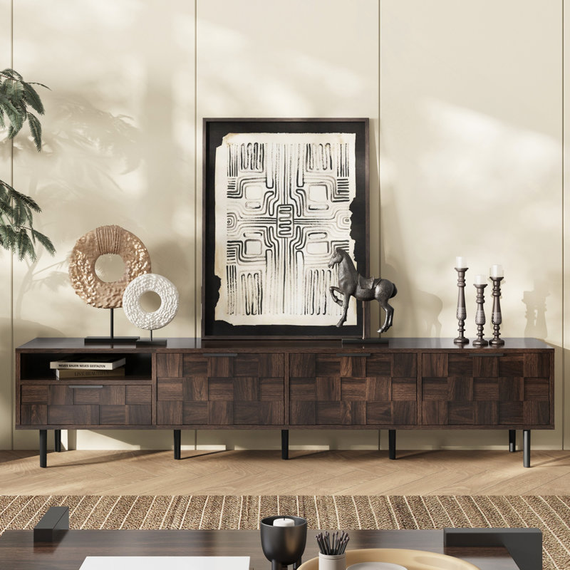 78" Mid Century Modern TV Stand For 65+" Tvs, TV Console With Storage Cabinets For Living Room, Entertainment Center Storage