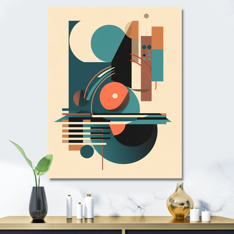 «Blue and Orange Minimalistic Symphony II», impressions sur toile minimalisme, H 40 po x l 30 po x P 1,5 po, Toile tendue
