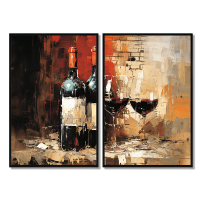 «Midnight Blue Sommeliers Red Wine - Black», art mural sur toile