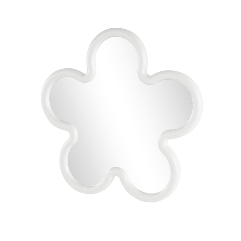 Grand miroir mural Cole and Grey, Blanc / Blanc