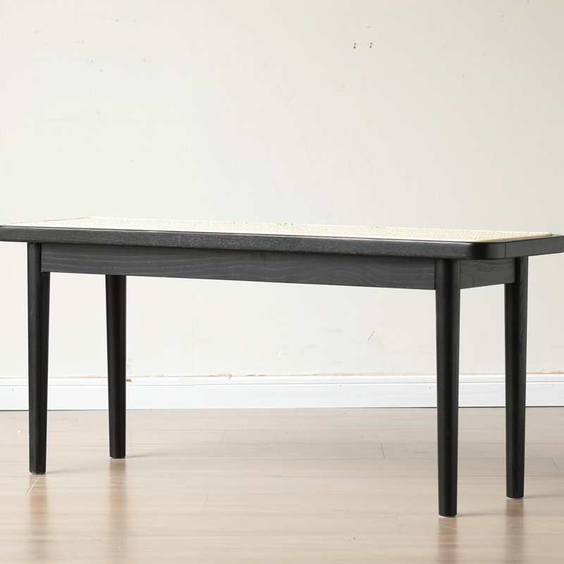 Impressive Black Solid Oak Bench For Bedroom, Entryway, And Dining Areas, 38.25" X 11.21" 16.92", Lightweight Comfortable Debonair Wood With Trim Rooms, Wide, Deep, 16.92" High, Breathable Versatile