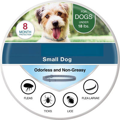 Small Dog Vet-Recommended Flea & Tick Treatment & Prevention Collar for Dogs Under 18 lbs