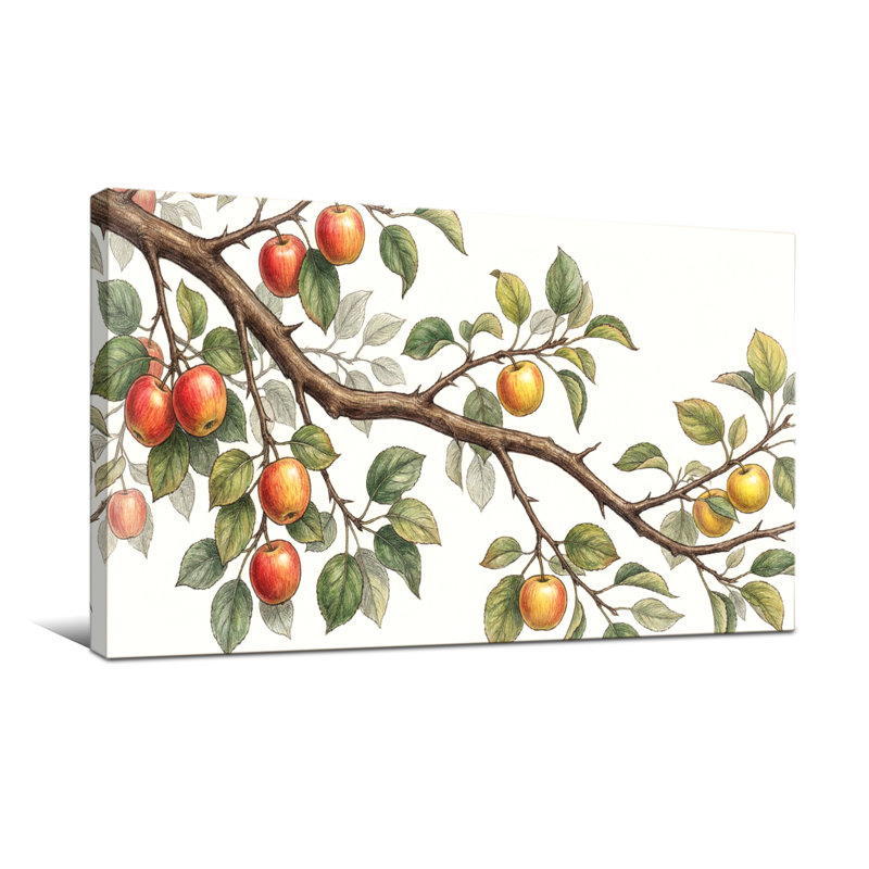 Branche d'arbre fruitier avec feuilles et pommes Plants & Flowers, H 24 po x l 48 po