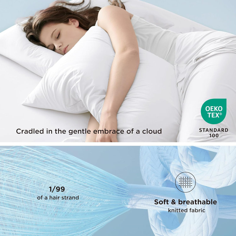Bedsure Cooling Sheets with Deep Pocket Up to 17.5", White, King Sheet Set with 2 Pillowcases