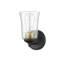 Grande applique à bras en acier 9 po Aafiyah avec verre ciselé transparent