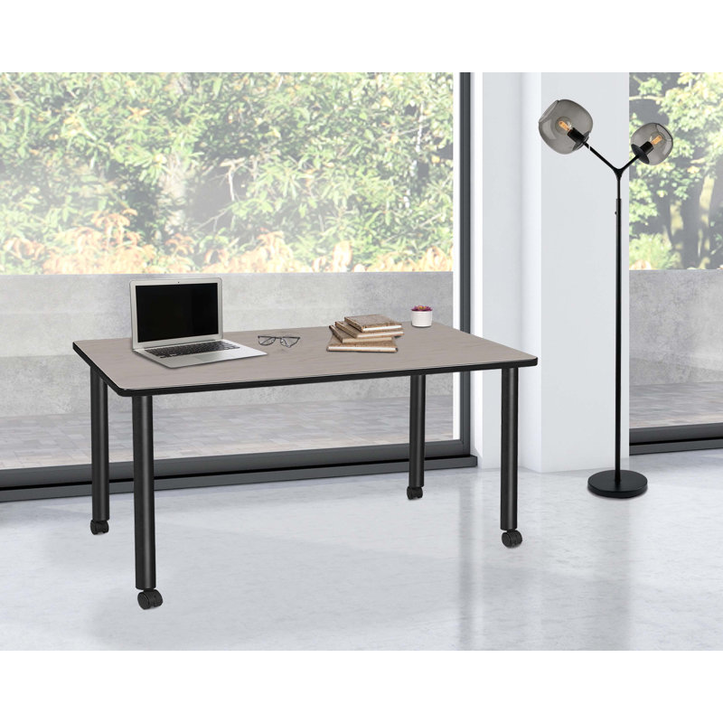 Bureau mobile Regency Kee, Érable / noir, H 29 po x l 66 po x P 24 po